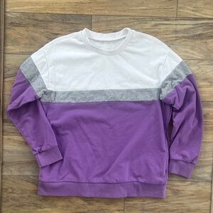 Colorblock Purple and Gray Sweetshirt